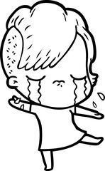 cartoon crying girl