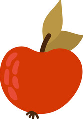 Cute hand drawn apple. Vegan