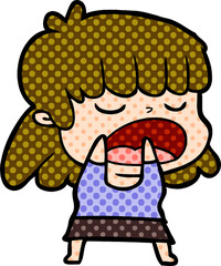 cartoon woman talking loudly