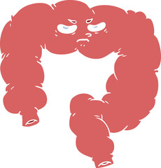 flat color style cartoon angry colon