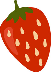 Obraz premium Cute hand drawn strawberry. Vegan