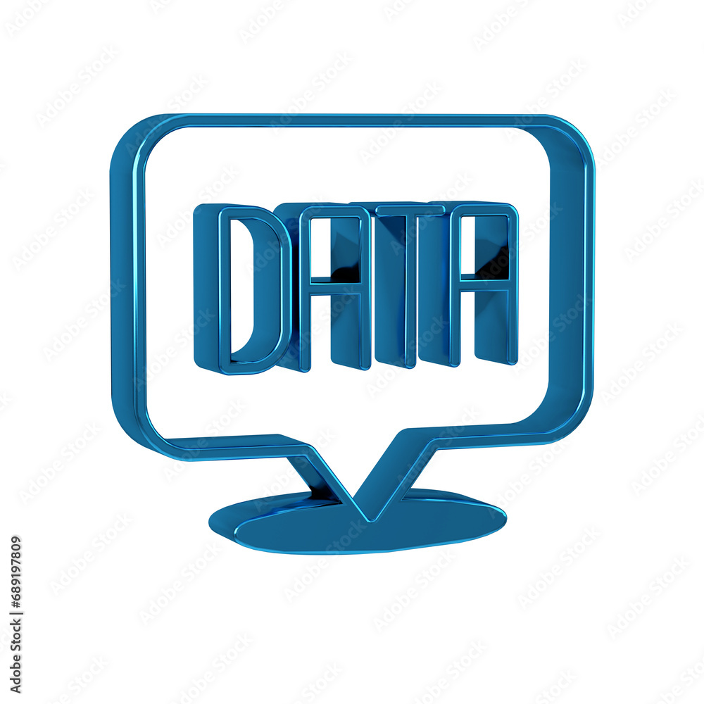 Aufkleber blue data analysis icon isolated on transparent background. business data analysis process, statisti
