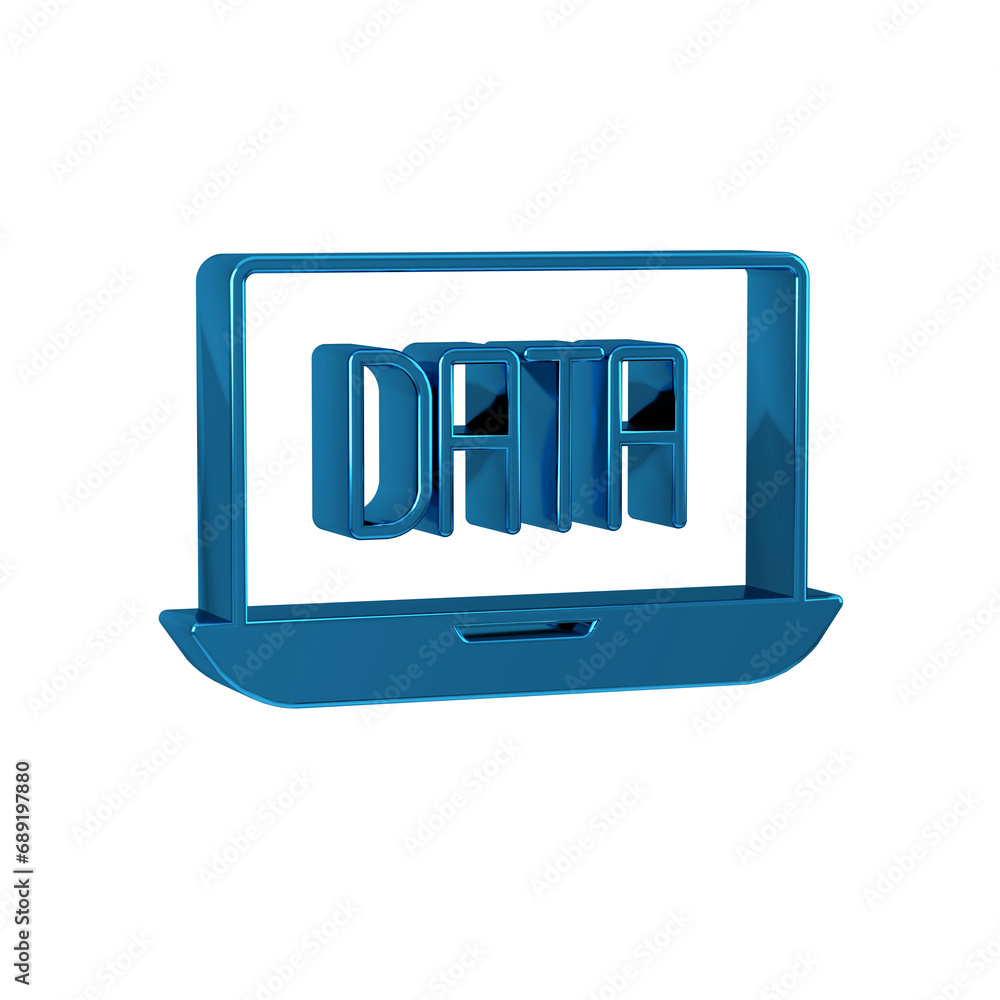 Aufkleber blue data analysis icon isolated on transparent background. business data analysis process, statisti