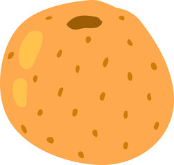 Cute orange hand drawn. Vegan