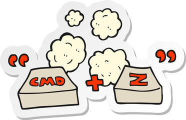 sticker of a cartoon command Z function