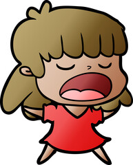 cartoon woman talking loudly