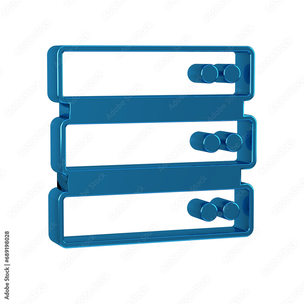 Poster blue server, data, web hosting icon isolated on transparent background.
