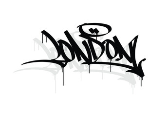 LONDON city graffiti tag style