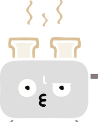 flat color retro cartoon of a of a toaster