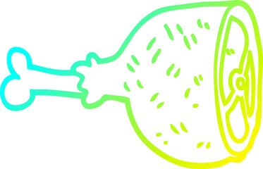 cold gradient line drawing of a cartoon meat joint