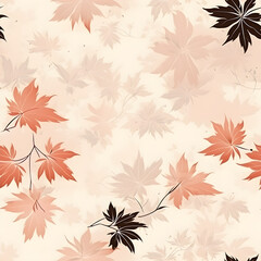 monotone maple leaf, Autumn background, pattern, leaves of autumn, vector, cartoon, illustration.