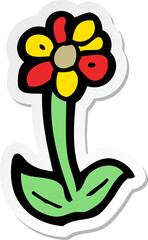 sticker of a cartoon flower symbol