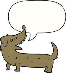 cartoon dog with speech bubble