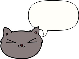 happy cartoon cat with speech bubble
