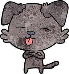 cartoon dog sticking out tongue