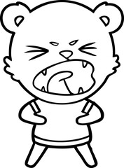 angry cartoon bear