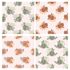 seamless floral pattern hand drawn roses