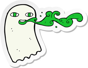 sticker of a cartoon gross ghost