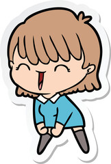 sticker of a cartoon woman