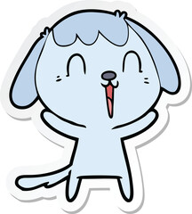 sticker of a cute cartoon dog