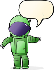 cartoon astronaut with speech bubble