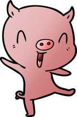 cartoon pig dancing