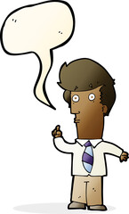 Fototapeta premium cartoon man with question with speech bubble