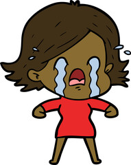 cartoon woman crying