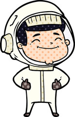 Obraz premium happy cartoon astronaut