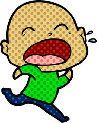 cartoon shouting bald man
