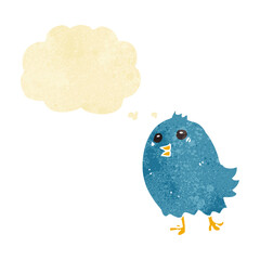 cartoon bluebird with thought bubble