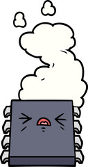 cartoon overheating computer chip