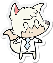 sticker of a cartoon friendly fox
