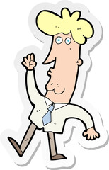 sticker of a cartoon office man