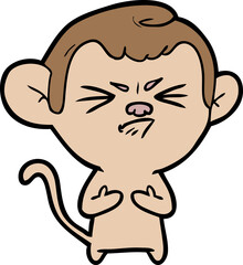 cartoon annoyed monkey