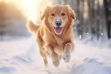 Puppy labrador golden canine friendly retriever doggy purebred friendship background friend running retriever
