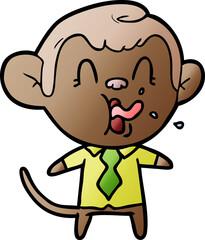 crazy cartoon business monkey