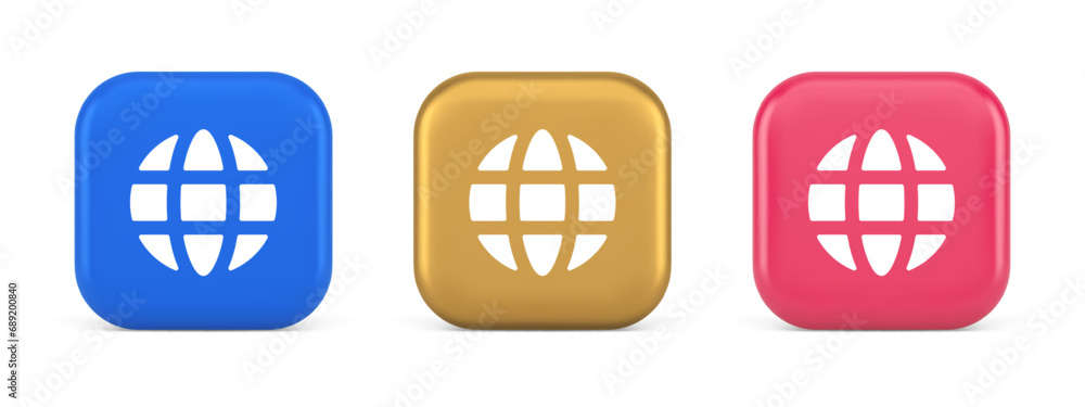 Poster internet connection global web communication button planet globalization technology 3d icon