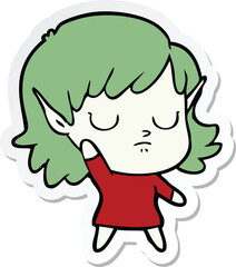 sticker of a cartoon elf girl