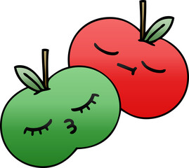 gradient shaded cartoon of a apples