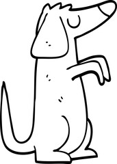 line drawing cartoon dog