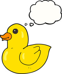 freehand drawn thought bubble cartoon rubber duck