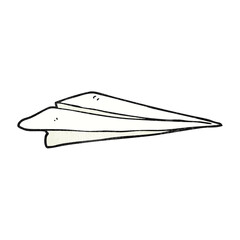 freehand textured cartoon paper airplane