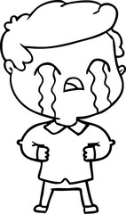 Obraz premium cartoon man crying