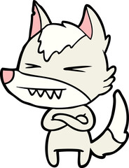 angry wolf cartoon