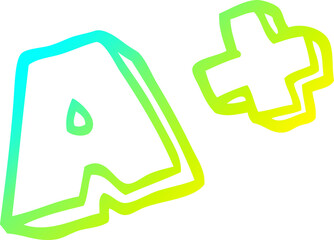 cold gradient line drawing of a cartoon letter grades