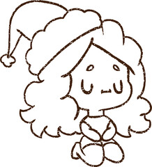 Festive Woman Charcoal Drawing