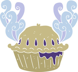 flat color illustration of pie