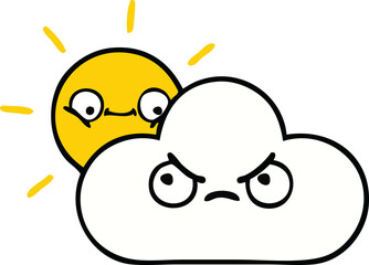 cute cartoon of a sunshine and cloud