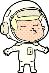 cartoon confident astronaut